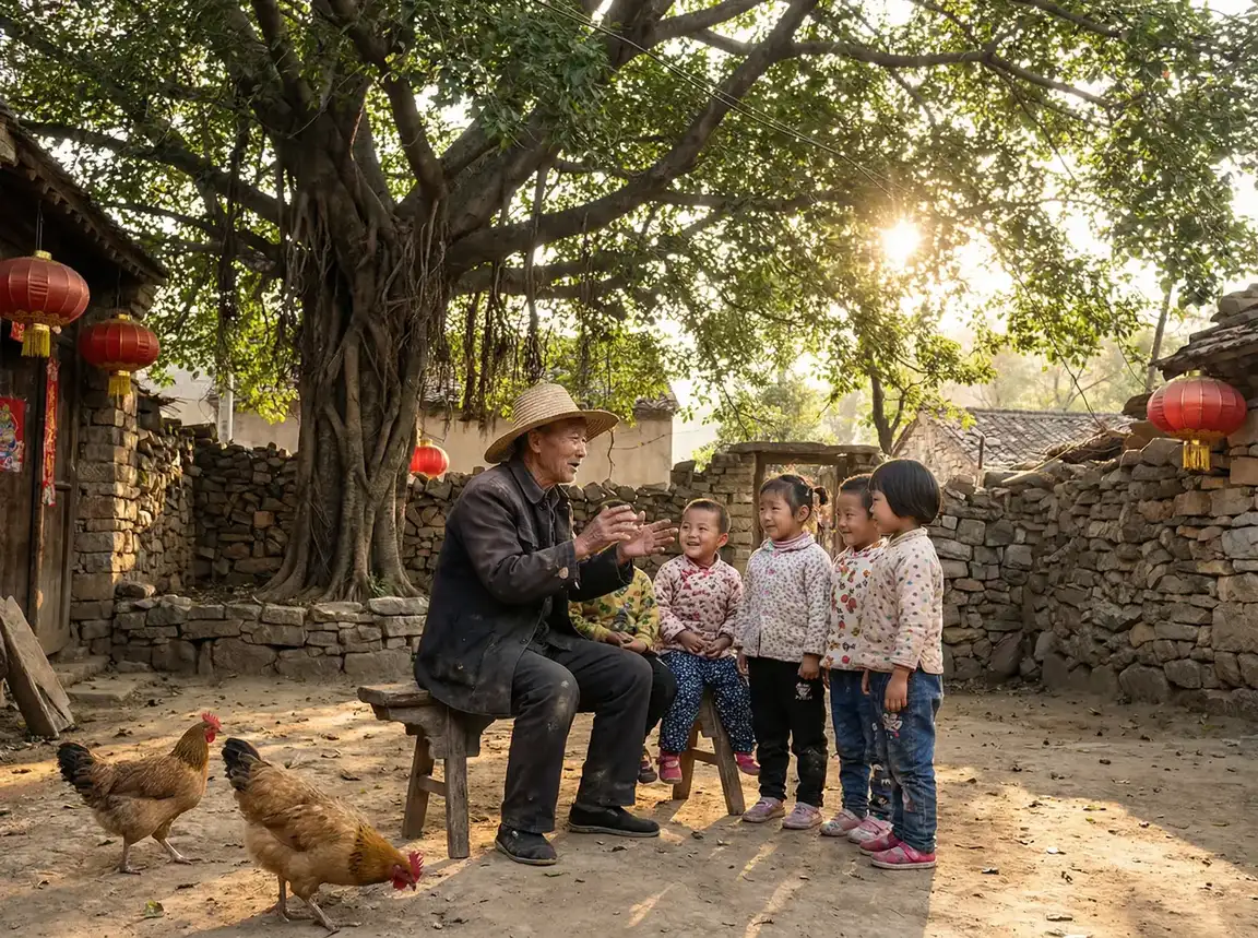 老人在大榕树下给孩子们讲故事 - 穿越火线在线观看免费完整版 乡村记忆